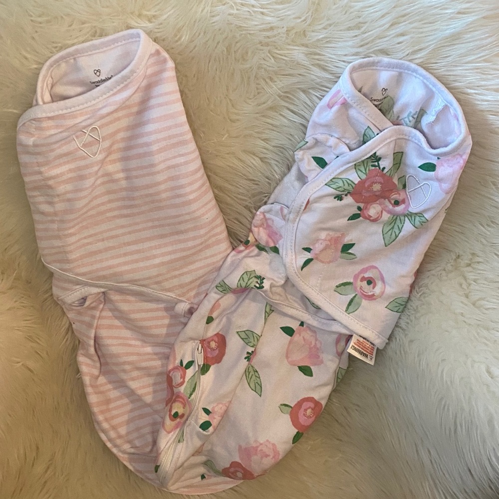 Swaddleme 2 pack baby girl pink sz Med